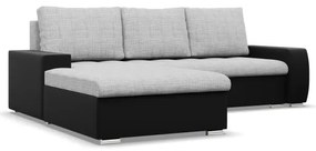 Rohová rozkladacia sedačka AURORA ľavá sivá / čierna