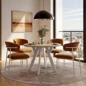 OKRÚHLY ROZKLADACÍ JEDÁLENSKÝ STÔL EWALD DUB ARTISAN + BIELY 100/140 cm