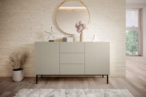 Komoda Nicole 150 cm s zásuvkami - kašmírová / čierna
