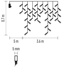 LED Vianočná vonkajšia reťaz 200xLED/8 módov 8,6m IP44 teplá biela
