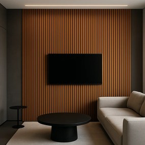 3D Drevené lamely na stenu na filci 255x46cm - Orech TOSKÁNSKY