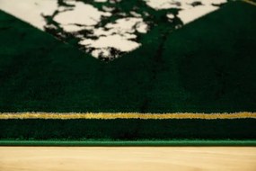 Koberec Diamond K4477Y zelený / zlatý mramor romby fľaškovozelený