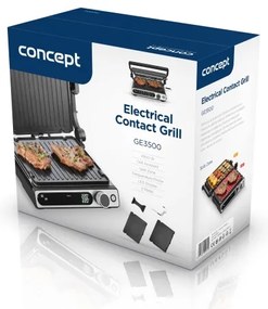 Concept ge3500 - Kontaktný gril s teplotnou sondou 2000W/230V čierny