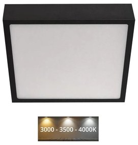 EMOS LED Stropné svietidlo LED/21W/230V 3000/3500/4000K 22,5x22,5 cm čierna EMS969