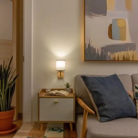 Brilagi - Nástenná lampa NUBILA WOOD 1xE27/25W/230V dub/šedá