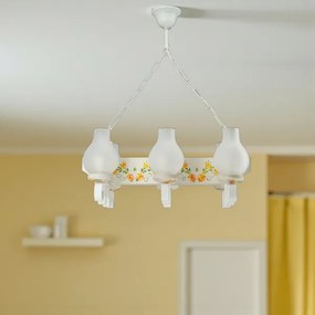 Brilagi - Závesný luster na reťazi QUEEN 6xE14/40W/230V buk/krémová