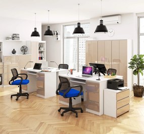 PC stolík Behati  (biela + cappuccino lesk). Vlastná spoľahlivá doprava až k Vám domov. 1069905