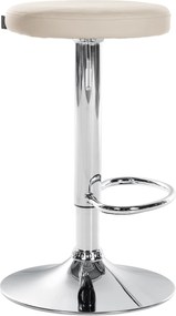 Barová stolička Ponte - koženka, chróm rám - Krémová