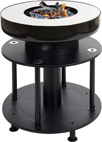 Ohnisko s grilovacou platňou HWC-K95, oceľ / nerez / smalt Ø56cm - čierna