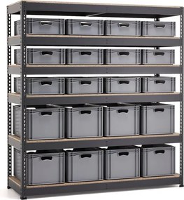 Regál COMBO s 20 plastovými EURO prepravkami