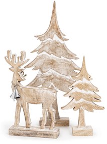 4Home Dekorácia z mangového dreva Nordic Reindeer, 33 cm