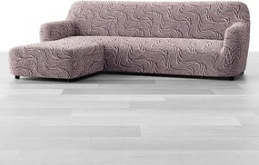 Bielastické poťahy BRILLANTE hnedé sedačka s otomanom vľavo (š. 170 - 300 cm)