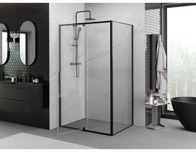 Mexen Exo, sprchovací kút s krídlovými dverami 140 x 90 cm, 6mm číre sklo, čierny profil, 819-140-090-70-00