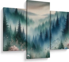 Obraz - Lesná krajina s hmlou (90x60 cm)