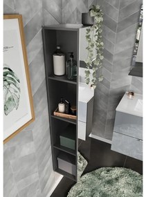 Antracitová kúpeľňová skrinka 31x144 cm Vasio – Germania