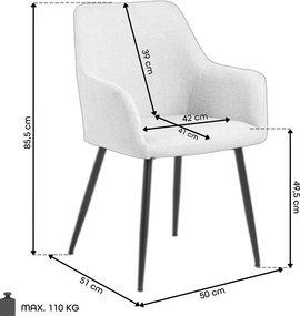 VERA Béžové (tkanina Apia 453)/béžový rám – MODERNÁ ČALÚNENÁ KRESLOVÁ STOLIČKA DO OBÝVAČKY/JEDÁLNE LOFT