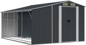 vidaXL Záhradná kôlňa antracitová 277x365,5x179 cm pozinkovaná oceľ