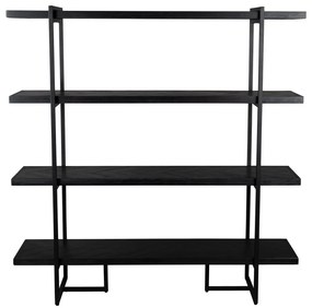 Čierna knižnica v dekore exotického dreva 140x146 cm Class - Dutchbone