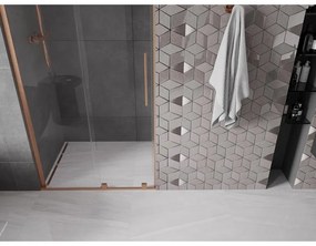 Mexen Velar L, posuvné sprchové dvere do otvoru 120 cm, 8mm číre sklo, medená matná, 871-120-003-01-65