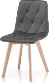 Jedálenská stolička zamatová, sivá CT-V4081 GREY4