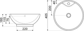 Novoterm Keramické umývadlo na dosku NV-KR-40 (ø 40,5 cm)