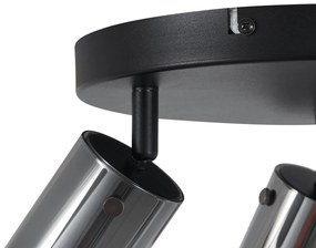 Stropný reflektor Gunmetal okrúhly s 3 svetlami otočný a nastaviteľný - Drain