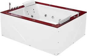 Terra Hydromasážna vírivá vaňa Diablo 666 180x150, biela s ohrevom vody