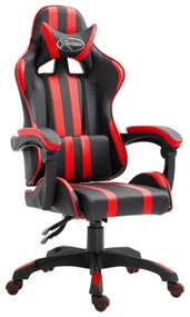 vidaXL Herná stolička, červená, umelá koža-