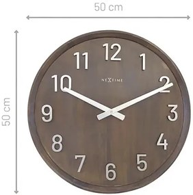 Nástenné hodiny NeXtime Precious Ø50 cm svetlohnedé