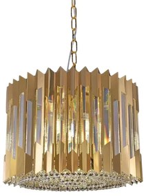 Luster na reťazi RITZ 7xE14/40W/230V pr. 42 cm zlatá