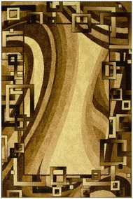 Koberec GOLD 355/12 Fale Geometria hnedý / béžový