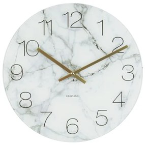 Nástenné hodiny KA5618WH, Karlsson Marble medium white, 40cm