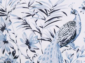 Posteľné obliečky z bavlneného saténu 135 x 200 cm modrá/biela BALLARD Beliani