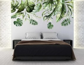 Nálepka na stenu do interiéru s motívom listov rastliny monstera 150 x 300 cm