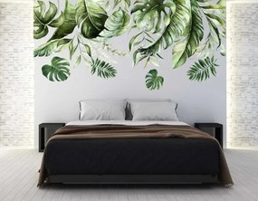 Nálepka na stenu do interiéru s motívom listov rastliny monstera 80 x 160 cm