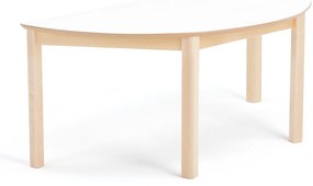 Detský stôl ZET, polkruh, breza + biela, 1200x600x500 mm