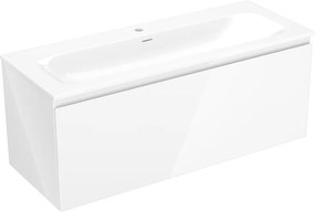 Mexen Orio, kúpeľňová skrinka 120 cm s umývadlom Vela, 1 zásuvka, biela lesklá, 91A10-12047-1-BF00-W23M00