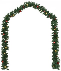 vidaXL Vianočné girlandy 4 ks s guľami zelené 270 cm PVC
