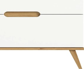 Televizna skrinka Scandi, biela/dub nox