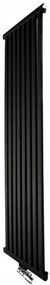 Regnis Kalipso MIR, vykurovacie teleso 500x1200mm so stredovým pripojením 50mm, 625W, čierna matná, KALIPSOMIR/1200/500/D5/BLACK