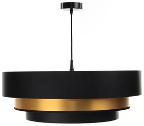 Luster na lanku TRINITI 1xE27/60W/230V čierna/zlatá