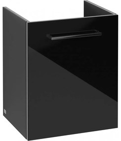 VILLEROY &amp; BOCH Avento závesná skrinka pod umývadlo, 1 dvierka, pánty vpravo, 430 x 352 x 514 mm, Crystal Black, A88701B3