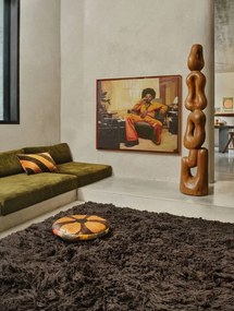Hnedý nadýchaný vlnený koberec Fluffy rug espresso - 200*300 cm