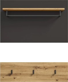 Dvojdielny šatníkový panel Cano, 80 cm, šedá/dub artisan