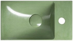 Sapho Sapho, AGOS betónové umývadlo 40x22cm, ľavé/pravé, zelená lesklá, AS40023