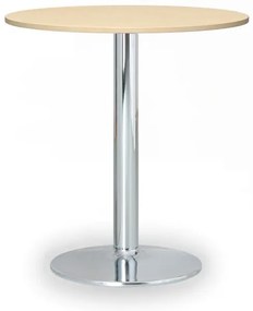 Konferenčný stolík FILIP II, priemer 80 cm, chrómovaná podnož, breza