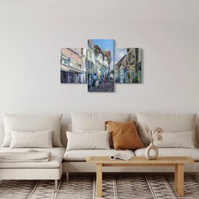 Obraz - Ulička starého mesta, akrylová maľba (90x60 cm)