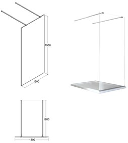 D‘Eluxe - SPRCHOVÉ ZÁSTENY - Sprchová zástena WALKER WR6D 90-xcm sprchové zásteny Walk In číre 8 čierna univerzálna - ľavá/pravá 2 x 120cm 140 195 140x195