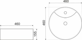 Novoterm Keramické umývadlo na dosku NV-KR-138 (ø 46 cm)