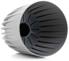 PLASTOVÝ KVETINÁČ STRIPPED 19X22,5 CM SIVÁ